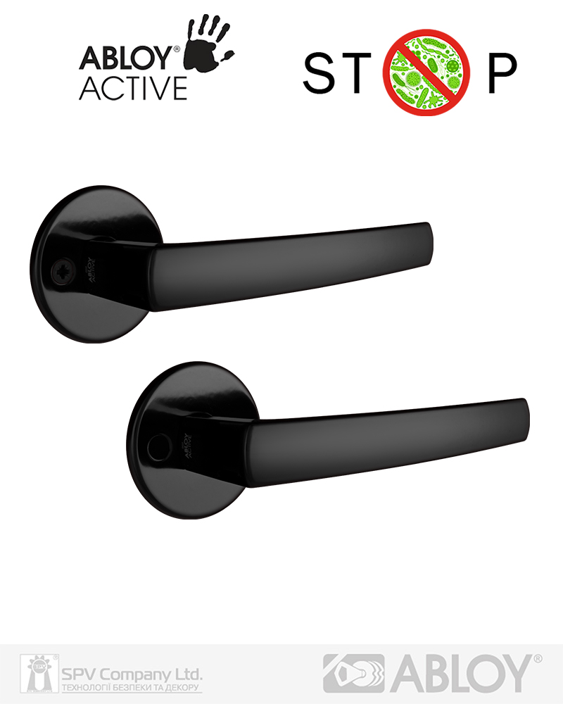 Фото Ручка дверна ABLOY POLARITA 16/001 mov-mov FIN ROUND   Фарба_чорна_ACTIVE 40мм наскрізь Polarita ZN_MUS Комплект в інтернет-магазині lock.ua