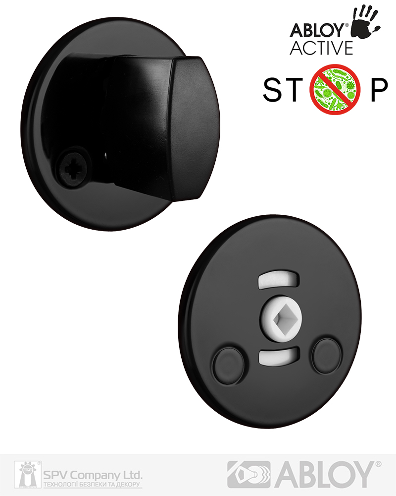 Фото Щиток ABLOY   LH001   WC_FIN ROUND   Фарба_чорна_ACTIVE 40мм наскрізь   FE_MUS Комплект, шток 5мм в інтернет-магазині lock.ua