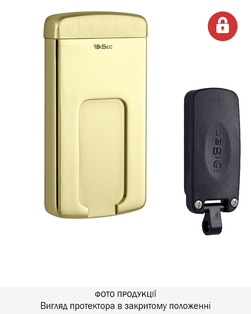 Фото Протектор DISEC MAGNETIC_3G   MG220MINI LEVER_KEY OVAL 12мм   Латунь_PVD 3клас 2 3KEY KM0P70 Зовнішній в інтернет-магазині lock.ua