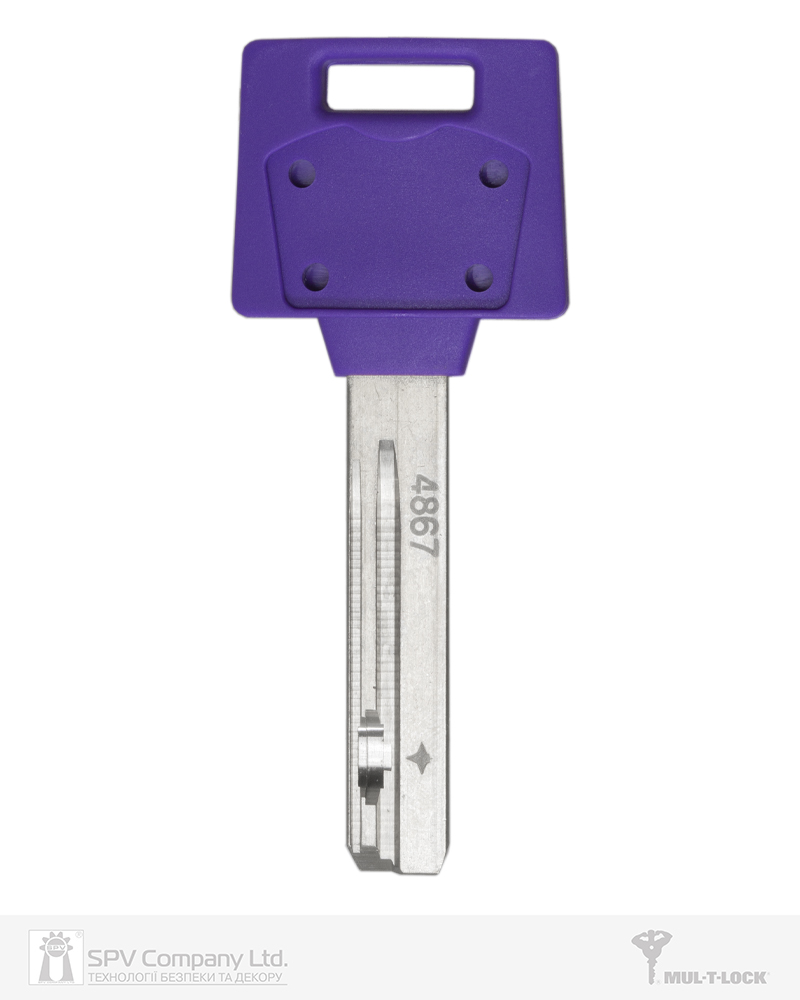 Фото Ключ MUL-T-LOCK MTL400 1KEY 4867 42,5мм HORIZONTAL   NSi 31мм     DND3D_PURPLE_INS     в інтернет-магазині lock.ua
