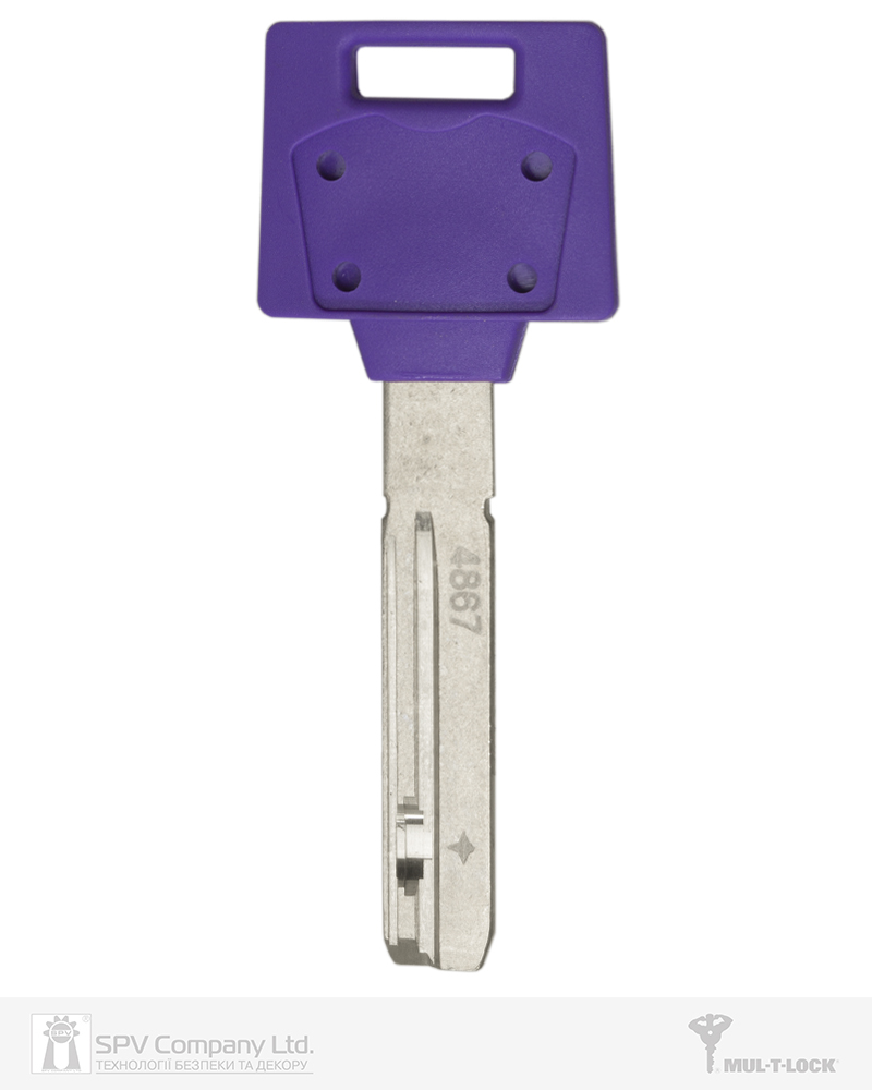 Фото Ключ MUL-T-LOCK MTL400 1KEY 4867 47мм HORIZONTAL   NSi 31мм     DND3D_PURPLE_INS     в інтернет-магазині lock.ua