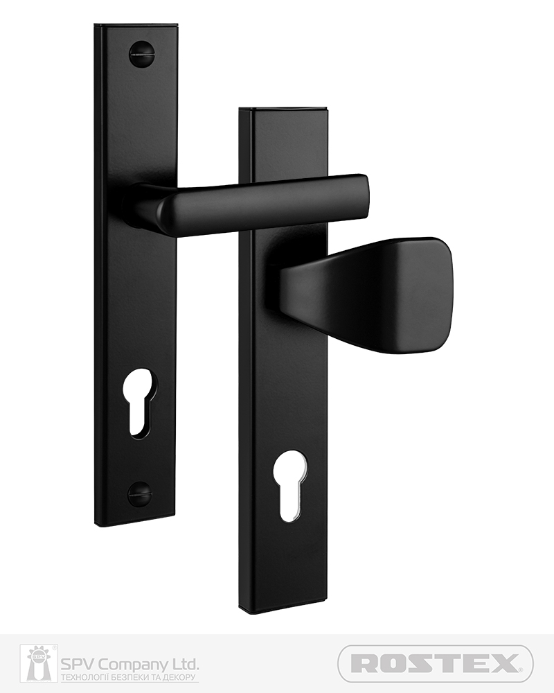 Фото Фурнітура захисна ROSTEX 802 R fix-mov PZ PLATE 85мм Фарба_чорна   38-55мм 3клас Hranate/804 BLACK_MAT Комплект в інтернет-магазині lock.ua