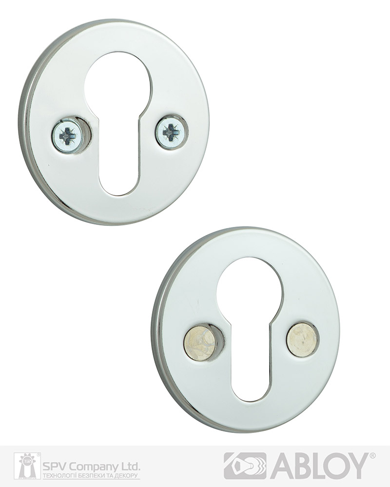 Фото Щиток ABLOY   LH001   PZ_FIN ROUND   Хром_полірований 40мм наскрізь   FE_CR Комплект в інтернет-магазині lock.ua