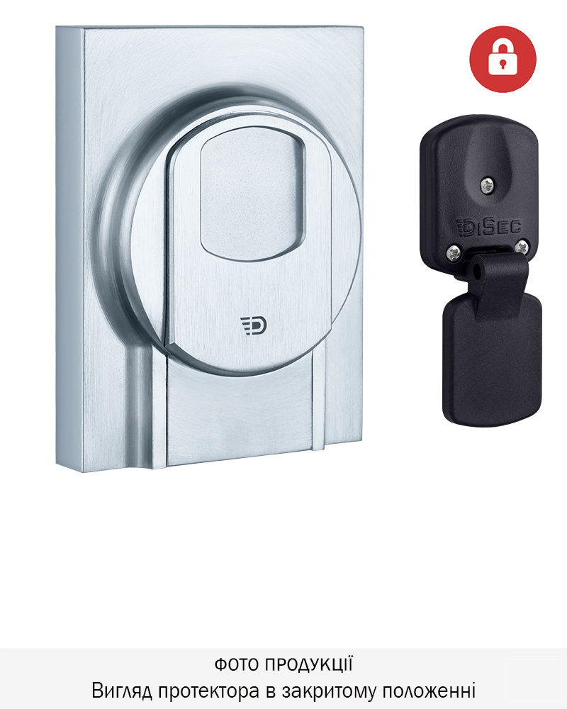 Фото Протектор DISEC MAGNETIC_4G   MG3551Q DIN SQUARE 25мм   Хром_мат   T 3KEY KM0P55 Зовнішній в інтернет-магазині lock.ua