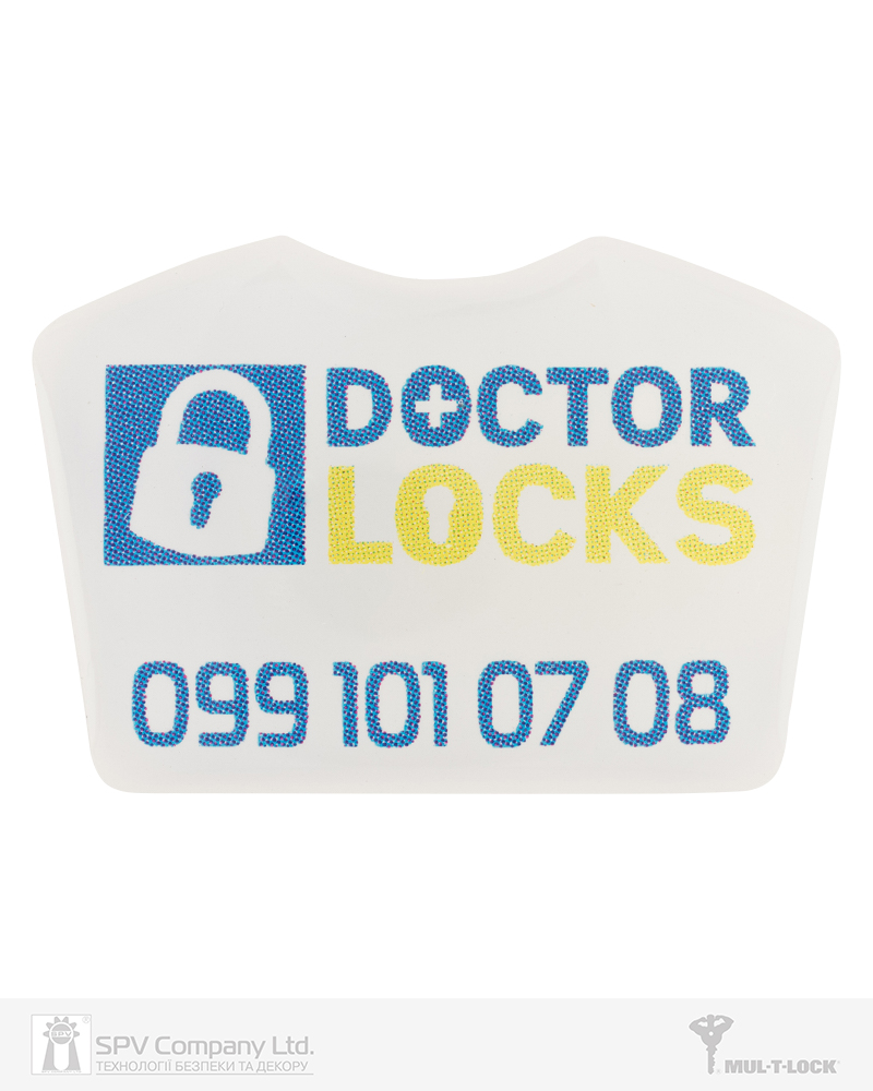Фото Вставка-лого_кольорова ACRYL DOCTOR LOCKS WHITE об’ємна, самоклеюча в інтернет-магазині lock.ua