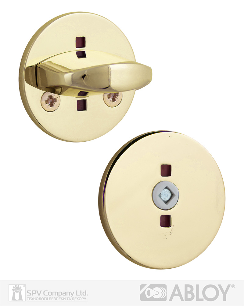 Фото Щиток ABLOY   LH007   WC_FIN ROUND   Латунь_полірована 40-80мм наскрізь   MS_KILA Комплект, шток 5мм в інтернет-магазині lock.ua