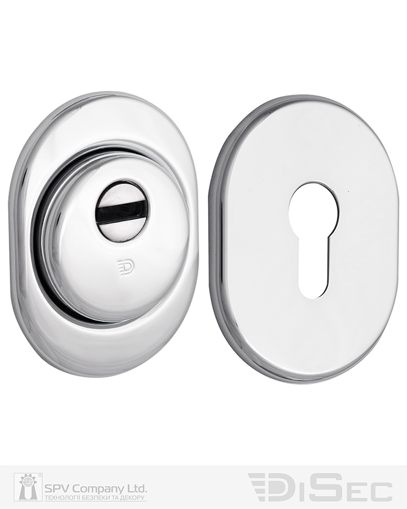 Фото Протектор DISEC   SFERIK BD+ DIN OVAL 25мм   Хром_полірований 3клас C     Комплект в інтернет-магазині lock.ua