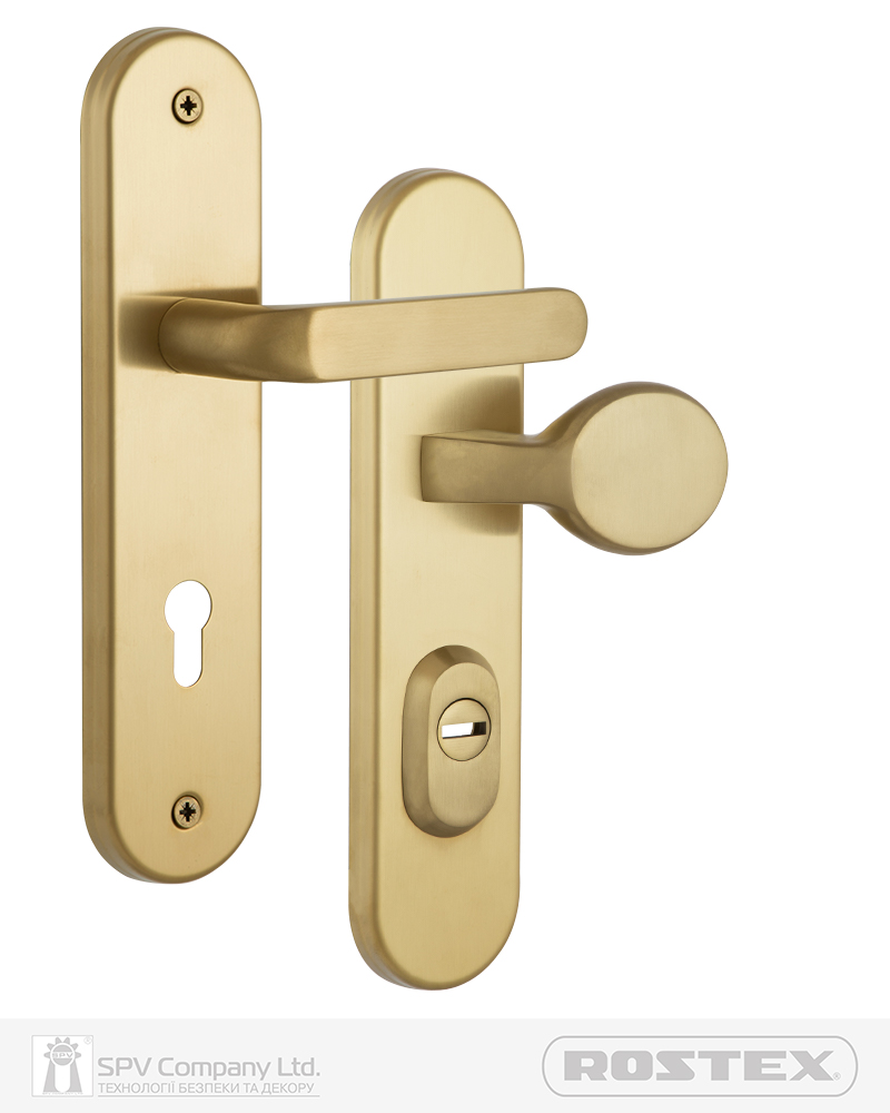 Фото Фурнітура захисна ROSTEX *SOLID-PRO F fix-mov DIN PLATE 90мм Нерж.сталь_мат_титан_PVD 13мм 38-52мм 3клас Slza/Solid NEREZ_MAT_TI Комплект в інтернет-магазині lock.ua