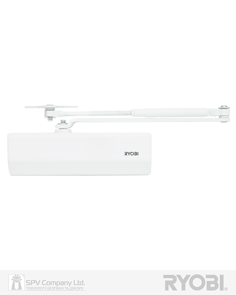 Фото Дотягувач накладний RYOBI 1500 D-1554 GLOSSY_WHITE   UNIV_ARM EN_2/3/4 до_80кг 1100мм   FIRE осьового типу верхнього монтажу   в інтернет-магазині lock.ua
