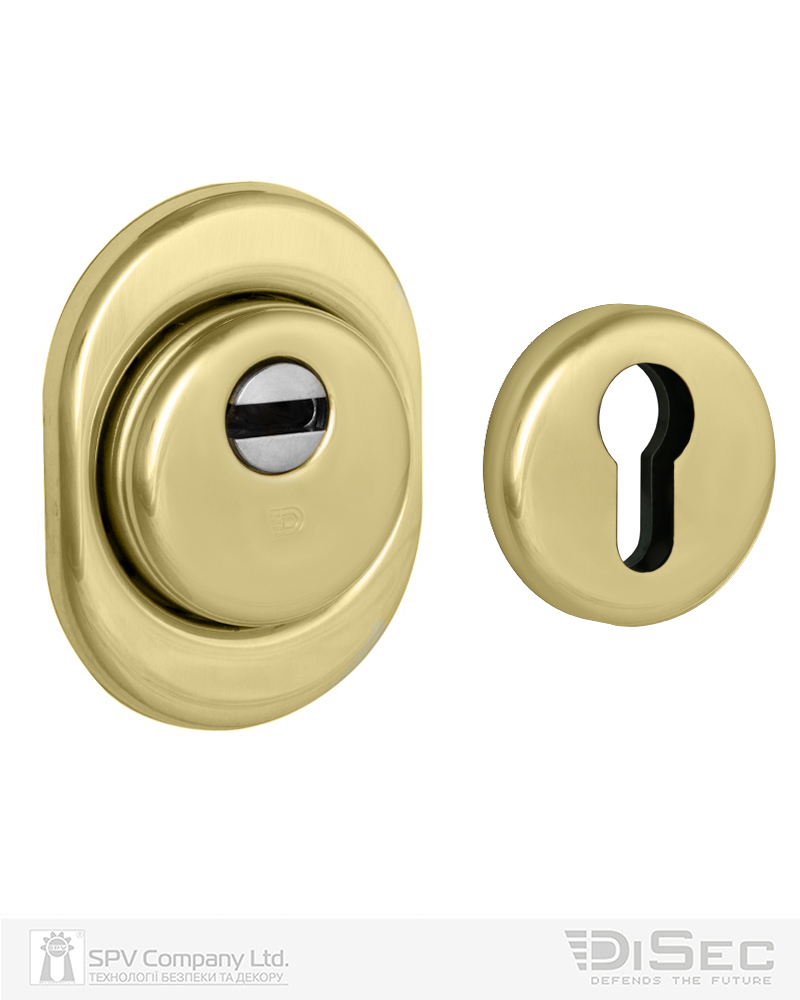 Фото Протектор DISEC   SFERIK BDS16/4 DIN OVAL 25мм   Латунь_полірована 3клас L     Комплект, зовнішній OVAL+внутрішній ROUND в інтернет-магазині lock.ua