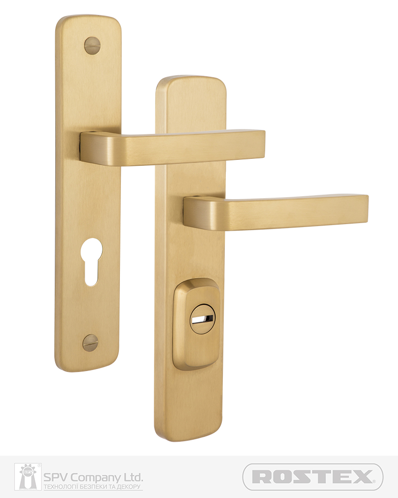 Фото Фурнітура захисна ROSTEX *ASTRA R mov-mov DIN PLATE 85мм Нерж.сталь_мат_титан_PVD 22мм 38-55мм 3клас Astra NEREZ_MAT_TI Комплект в інтернет-магазині lock.ua