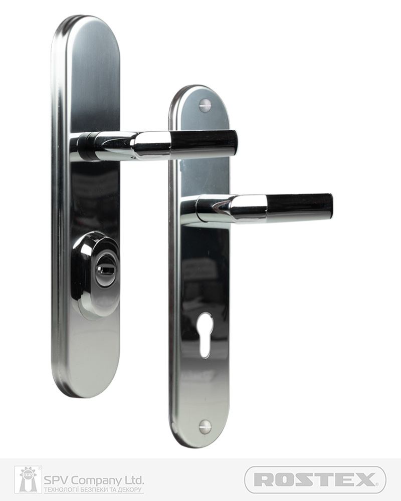 Фото Фурнітура захисна ROSTEX UNIVERSAL_PLUS R mov-mov DIN PLATE 85мм Хром_полірований   38-55мм 3клас   CR   в інтернет-магазині lock.ua