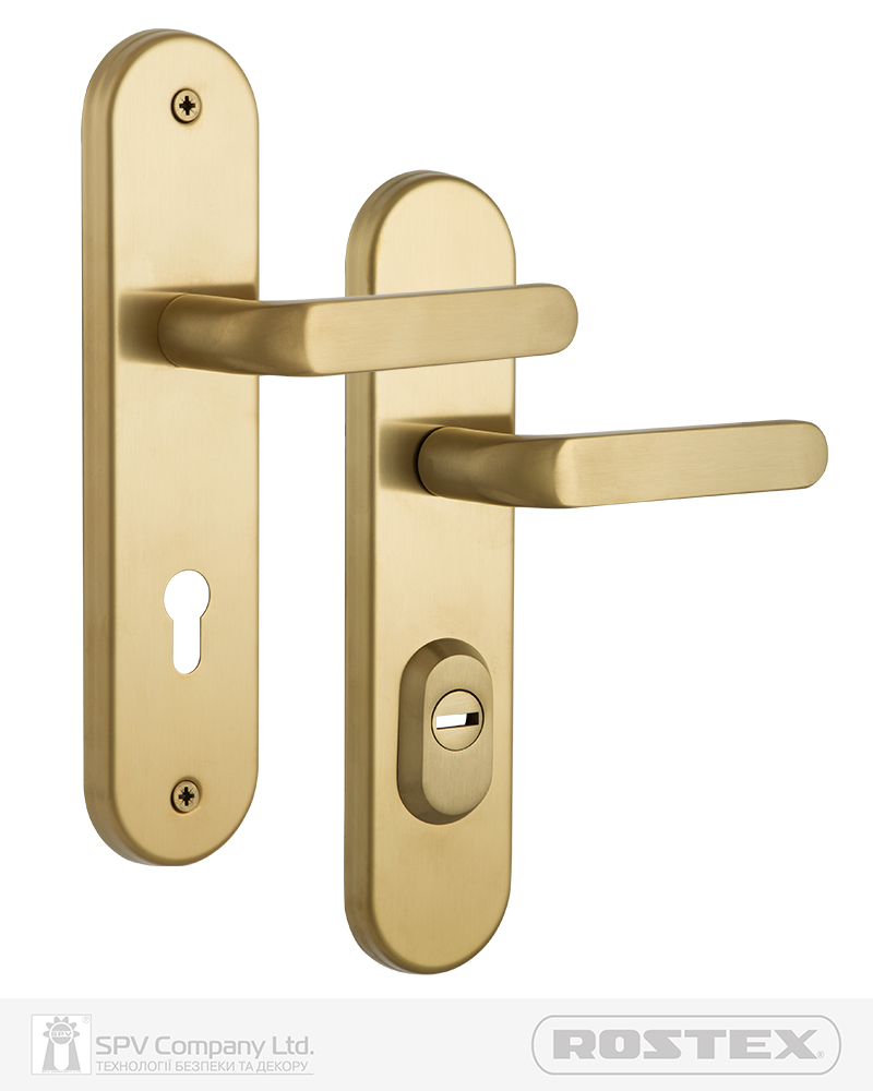 Фото Фурнітура захисна ROSTEX *SOLID-PRO+ F mov-mov DIN PLATE 85мм Нерж.сталь_мат_титан_PVD 13мм 56-70мм 4клас Solid NEREZ_MAT_TI Комплект в інтернет-магазині lock.ua