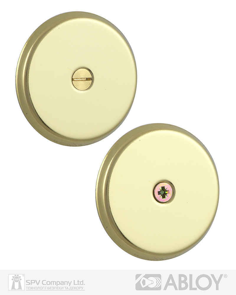 Фото Щиток ABLOY   027   P_FIN ROUND   Лак_золотистий   наскрізь   FE_KULA Комплект в інтернет-магазині lock.ua