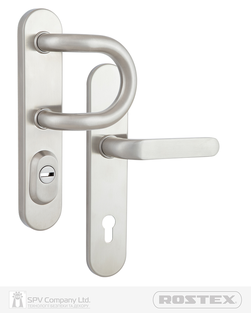 Фото Фурнітура захисна ROSTEX FORTE RX-50 fix-mov DIN PLATE 90мм Нерж.сталь_мат 22мм 40-50мм 3клас Forte/Solid NEREZ_MAT Комплект в інтернет-магазині lock.ua